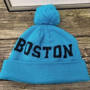 Blue Boston Beanie Winter Hat Men's